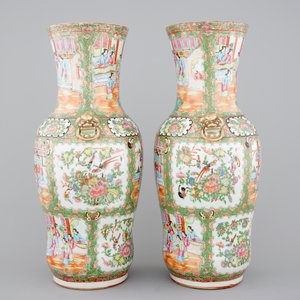 A pair of Chinese Canton rose medallion vases, 19th C. — photo 4