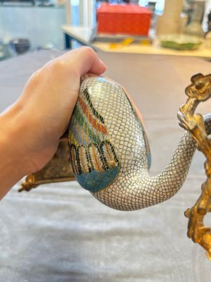 A pair of Chinese cloisonné cranes, later mounted as candelabras, 19th C. — photo 13