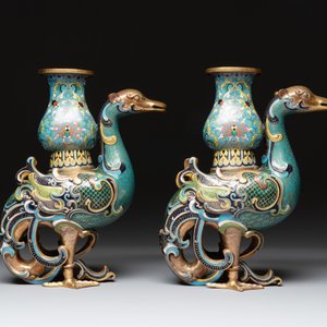 A pair of Chinese cloisonné duck-form vases, 19/20th C. — foto 4