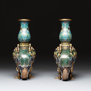 A pair of Chinese cloisonné duck-form vases, 19/20th C. — foto 5