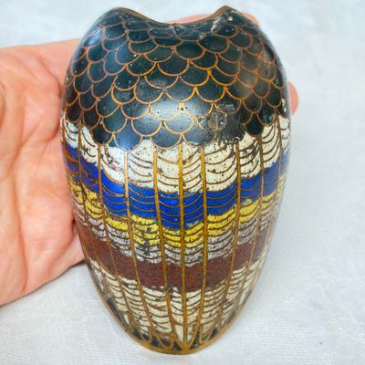 A pair of Chinese cloisonné enamel quail-form incense burners and covers — foto 15