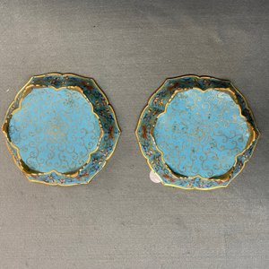A pair of Chinese cloisonné flower-shaped dishes, Qianlong — 照片 10