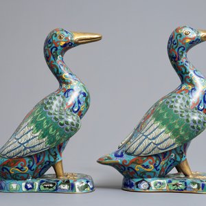 A pair of Chinese cloisonné models of ducks, 19/20th C. — photo 5