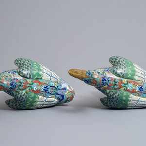 A pair of Chinese cloisonné models of ducks, 19/20th C. — photo 7