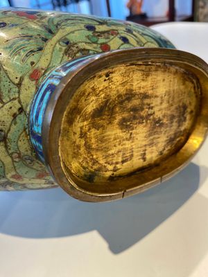A pair of Chinese cloisonné moon flask vases, 'bianhu', Jiaqing — 照片 12