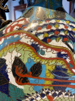 A pair of Chinese cloisonné moon flask vases, 'bianhu', Jiaqing — 照片 17