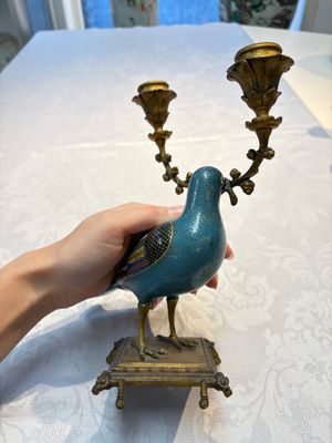 A pair of Chinese cloisonné pigeons mounted as candelabras, 19th C. — photo 17