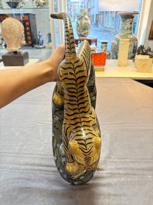 A pair of Chinese cloisonné tigers, Republic — photo 12