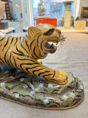 A pair of Chinese cloisonné tigers, Republic — photo 14
