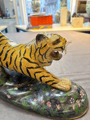 A pair of Chinese cloisonné tigers, Republic — photo 7