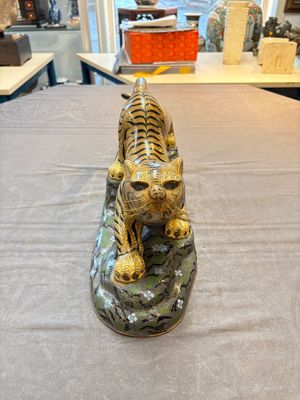 A pair of Chinese cloisonné tigers, Republic — photo 9