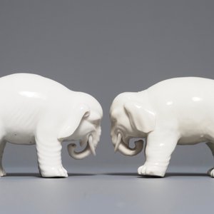 A pair of Chinese Dehua blanc de Chine models of elephants, 18/19th C. — photo 3