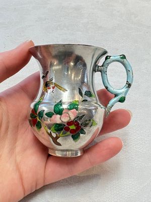A pair of Chinese enamelled silver handled cups, Zu Wen 足紋 mark, 20th C. — photo 11