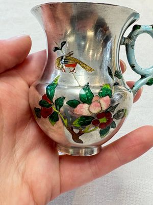 A pair of Chinese enamelled silver handled cups, Zu Wen 足紋 mark, 20th C. — photo 16
