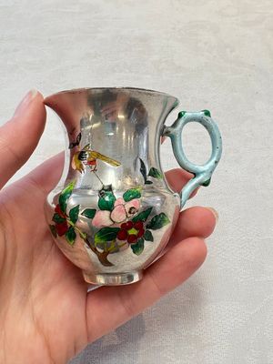 A pair of Chinese enamelled silver handled cups, Zu Wen 足紋 mark, 20th C. — photo 3