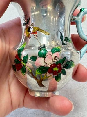 A pair of Chinese enamelled silver handled cups, Zu Wen 足紋 mark, 20th C. — photo 7