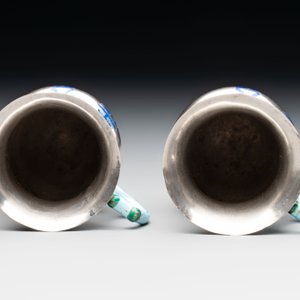 A pair of Chinese enamelled silver handled cups, Zu Wen 足紋 mark, 20th C. — photo 5
