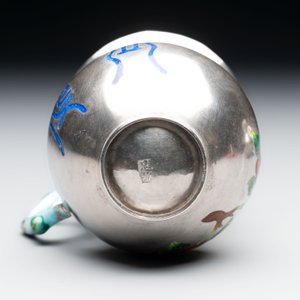 A pair of Chinese enamelled silver handled cups, Zu Wen 足紋 mark, 20th C. — photo 7