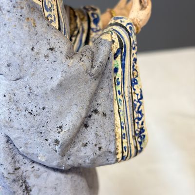 A pair of Chinese export painted unfired clay figures — foto 10