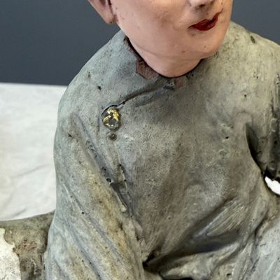 A pair of Chinese export painted unfired clay figures — foto 26