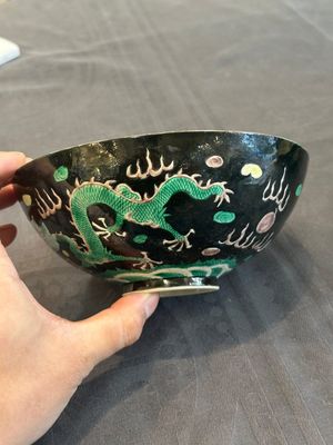 A pair of Chinese famille noire 'dragon' bowls, Wanli mark, 19th C. — photo 5