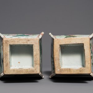 A pair of Chinese famille rose and faux marbre vases, Qianlong — photo 5