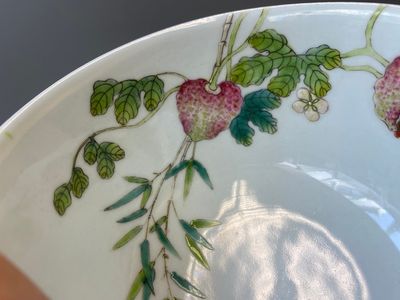 A pair of Chinese famille rose 'balsam pear' bowls, Daoguang mark and of the period — 照片 8