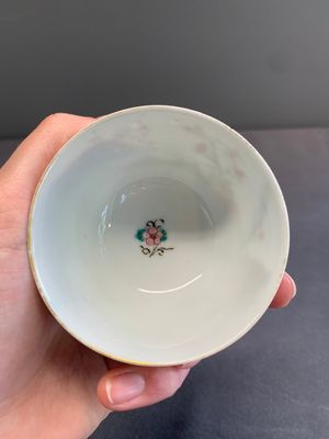 A pair of Chinese famille rose 'beloved by the river' cups and saucers, Yongzheng — photo 6