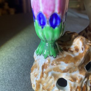 A pair of Chinese famille rose bird-shaped candlesticks, Jiaqing — photo 12