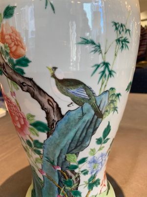 A pair of Chinese famille rose 'birds among flowering branches' vases, Republic — photo 17