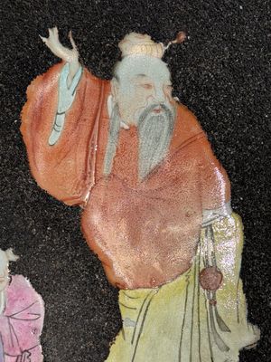 A pair of Chinese famille rose black-gravel-ground plaques, Jiaqing — photo 3