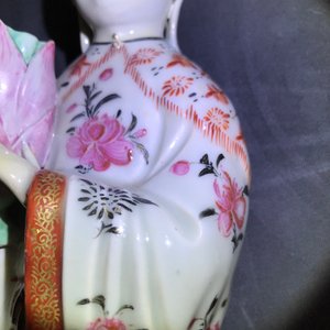 A pair of Chinese famille rose candle holders shaped as court ladies, Qianlong — photo 52