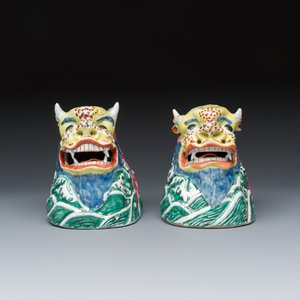 A pair of Chinese famille rose carp-dragons — photo 2