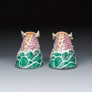 A pair of Chinese famille rose carp-dragons — photo 4