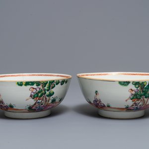 A pair of Chinese famille rose 'cherrypickers' bowls, Qianlong — 照片 7