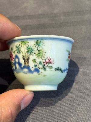 A pair of Chinese famille rose 'chicken' cups, Qianlong mark and of the period — photo 16