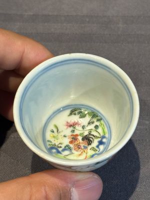 A pair of Chinese famille rose 'chicken' cups, Qianlong mark and of the period — photo 20
