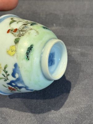 A pair of Chinese famille rose 'chicken' cups, Qianlong mark and of the period — photo 22