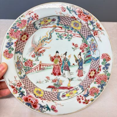 A pair of Chinese famille rose 'Chui Xiao Yin Feng 吹蕭引鳳' plates — 照片 11