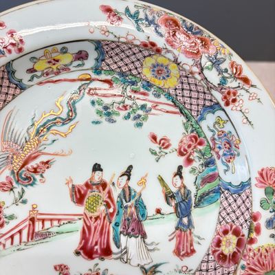 A pair of Chinese famille rose 'Chui Xiao Yin Feng 吹蕭引鳳' plates — 照片 15