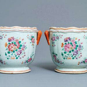 A pair of Chinese famille rose coolers, Qianlong — 照片 1