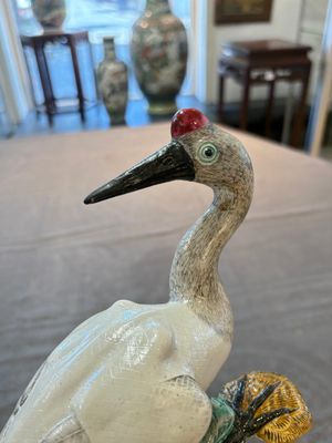A pair of Chinese famille rose 'crane' groups, 19th C. — 照片 15