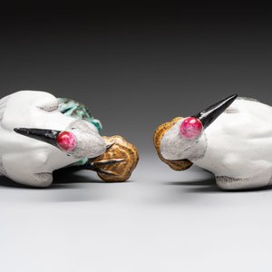 A pair of Chinese famille rose 'crane' groups, 19th C. — 照片 6
