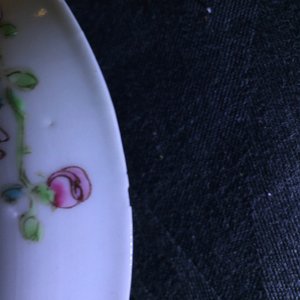 A pair of Chinese famille rose cups and saucers with a cat near a flower basket, Yongzheng — photo 10