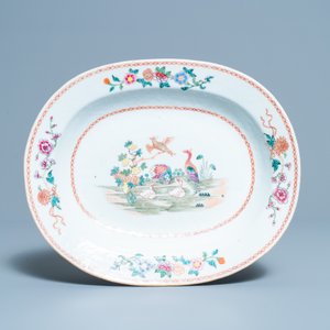 A pair of Chinese famille rose 'ducks in a pond' dishes, Qianlong — photo 4