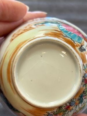 A pair of Chinese famille rose 'European subject' cups and saucers, Qianlong — photo 18