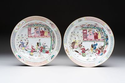 A pair of Chinese famille rose 'General Yang' dishes, Yongzheng