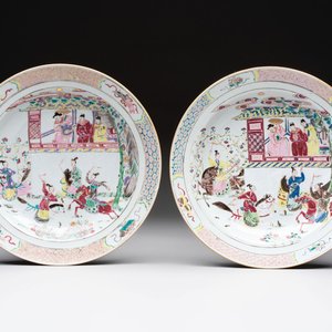 A pair of Chinese famille rose 'General Yang' dishes, Yongzheng — 照片 1
