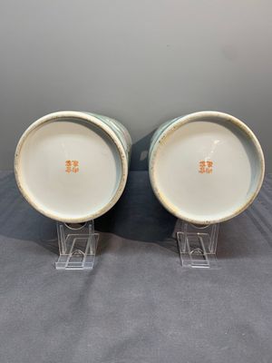 A pair of Chinese famille rose hat stands with birds among flowering branches, signed Zhu Shaoquan 朱少泉, dated 1892 — photo 6