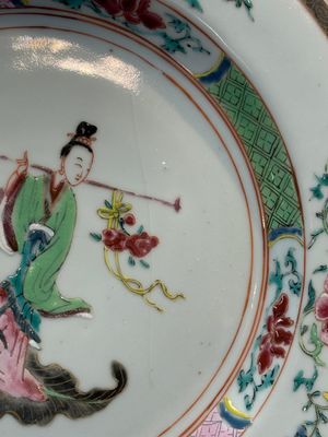 A pair of Chinese famille rose 'Lan Caihe' plates, Yongzheng — photo 3